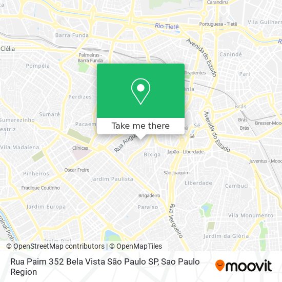 Mapa Rua Paim  352   Bela Vista   São Paulo   SP