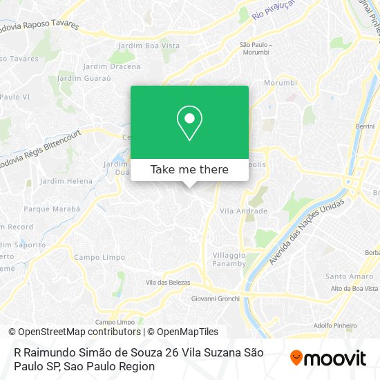 Mapa R  Raimundo Simão de Souza  26   Vila Suzana  São Paulo   SP