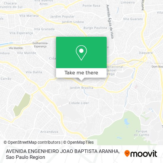 Mapa AVENIDA ENGENHEIRO JOAO BAPTISTA ARANHA