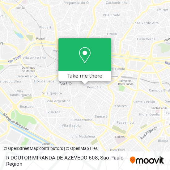 R DOUTOR MIRANDA DE AZEVEDO 608 map