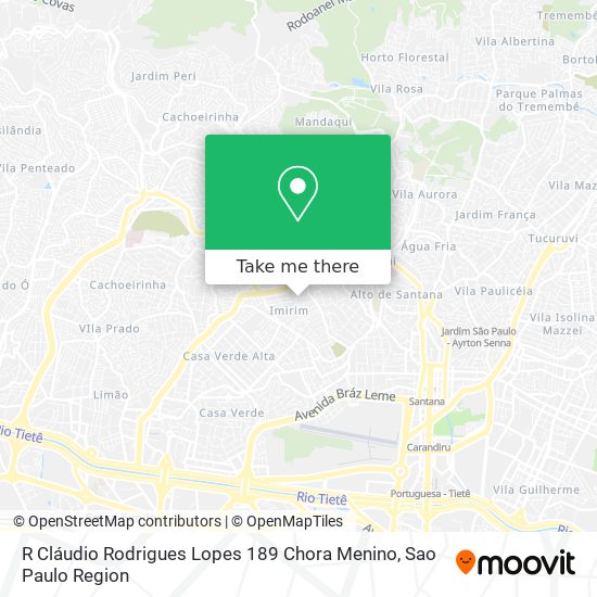 R  Cláudio Rodrigues Lopes  189   Chora Menino map