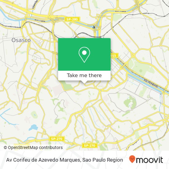 Mapa Av Corifeu de Azevedo Marques