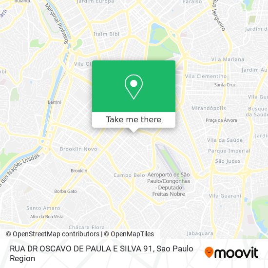 RUA DR  OSCAVO DE PAULA E SILVA 91 map