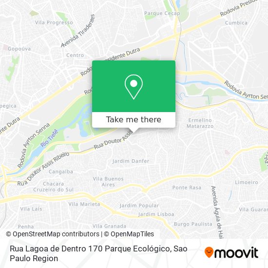 Mapa Rua Lagoa de Dentro  170   Parque Ecológico