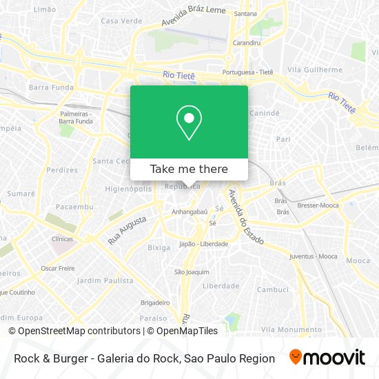 Mapa Rock & Burger - Galeria do Rock