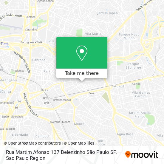 Mapa Rua Martim Afonso  137   Belenzinho   São Paulo   SP