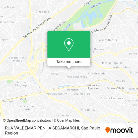 RUA VALDEMAR PENHA SEGAMARCHI map