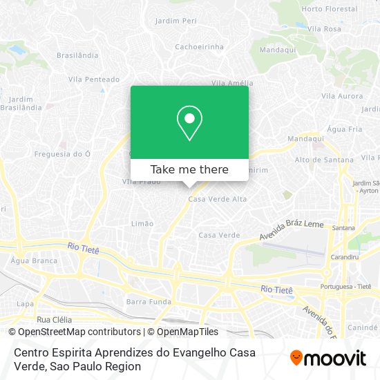 Centro Espirita Aprendizes do Evangelho Casa Verde map