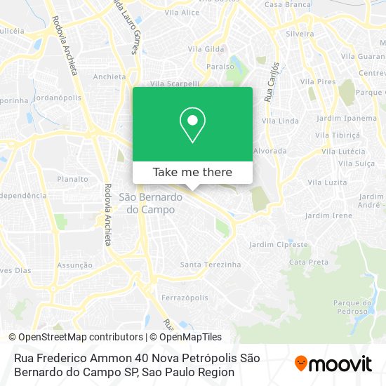 Rua Frederico Ammon  40   Nova Petrópolis   São Bernardo do Campo   SP map