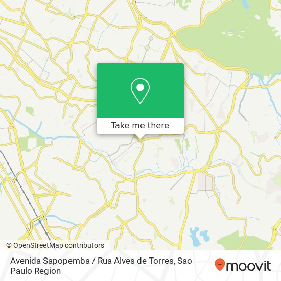 Mapa Avenida Sapopemba / Rua Alves de Torres