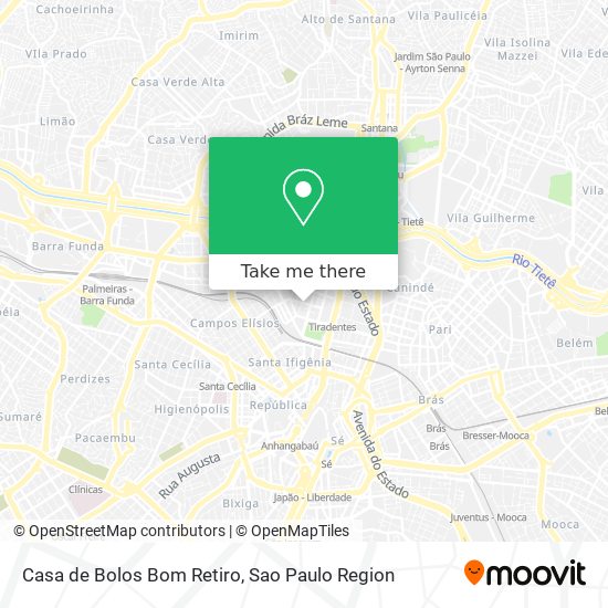 Mapa Casa de Bolos Bom Retiro