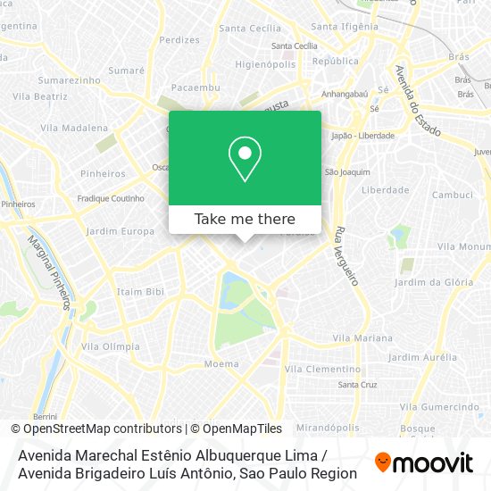 Avenida Marechal Estênio Albuquerque Lima / Avenida Brigadeiro Luís Antônio map