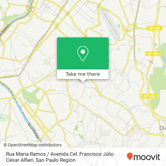 Mapa Rua Maria Ramos / Avenida Cel. Francisco Júlio César Alfieri