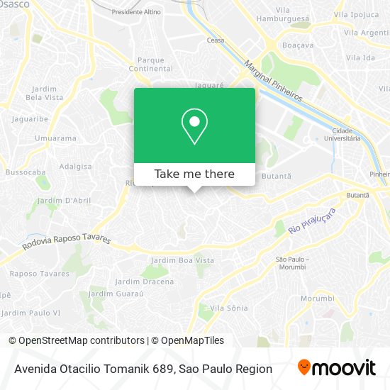 Mapa Avenida Otacilio Tomanik 689