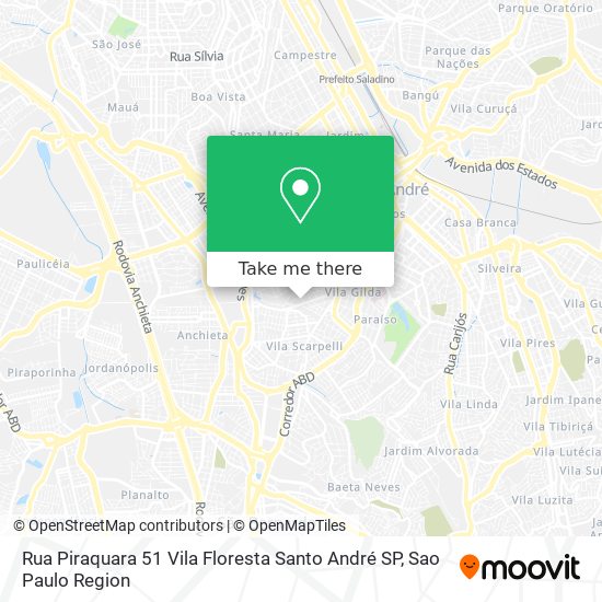 Mapa Rua Piraquara  51   Vila Floresta   Santo André   SP