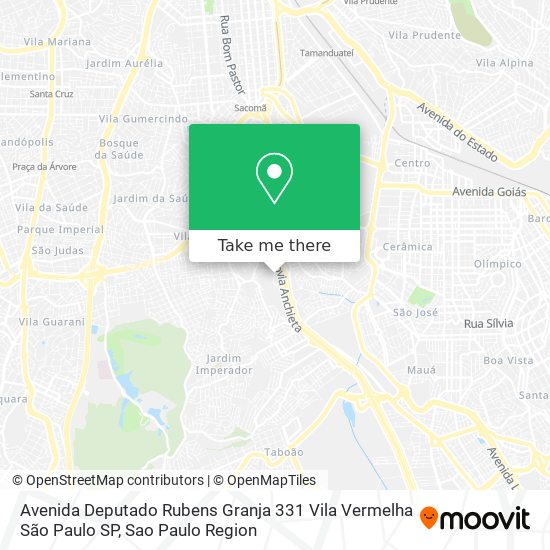 Mapa Avenida Deputado Rubens Granja  331   Vila Vermelha   São Paulo   SP