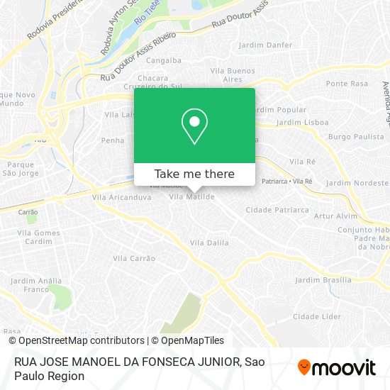 RUA JOSE MANOEL DA FONSECA JUNIOR map