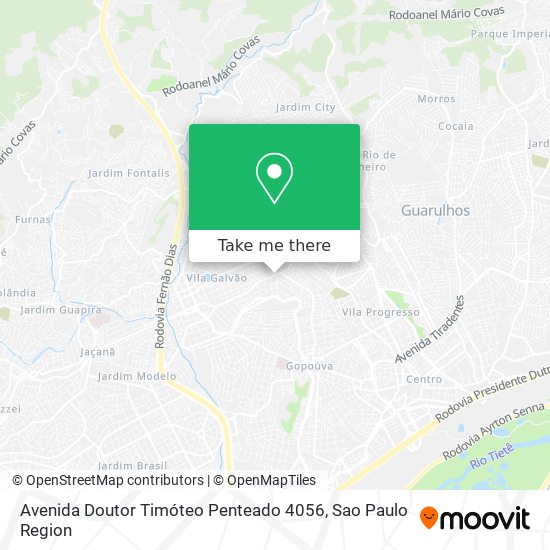 Mapa Avenida Doutor Timóteo Penteado 4056