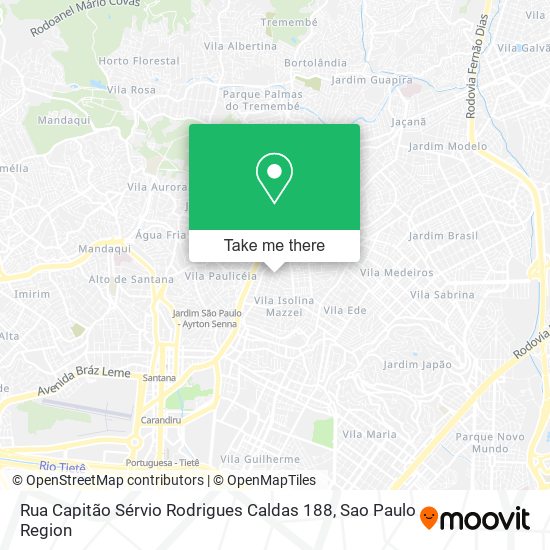 Rua Capitão Sérvio Rodrigues Caldas 188 map