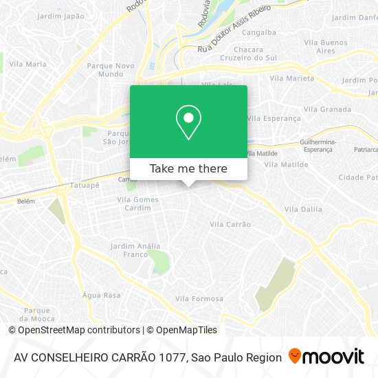 Mapa AV CONSELHEIRO CARRÃO 1077