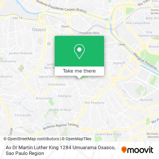 Mapa Av  Dr  Martin Luther King  1284   Umuarama  Osasco