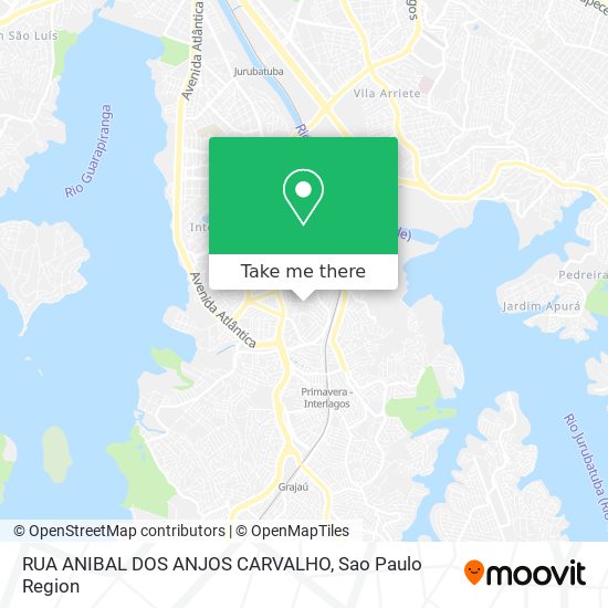 Mapa RUA ANIBAL DOS ANJOS CARVALHO