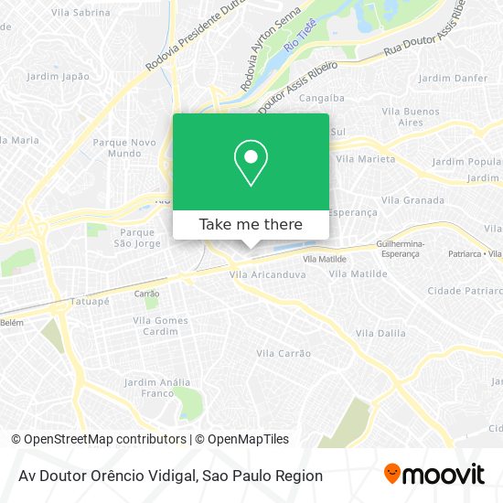 Av  Doutor Orêncio Vidigal map