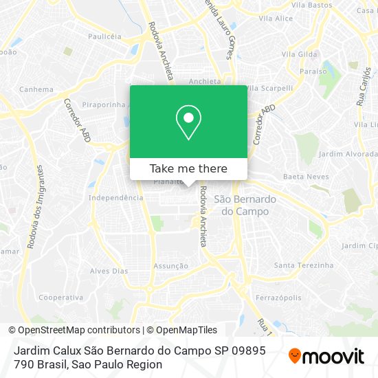 Mapa Jardim Calux  São Bernardo do Campo   SP  09895 790  Brasil