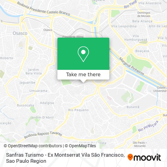 Sanfras Turismo - Ex Montserrat Vila São Francisco map
