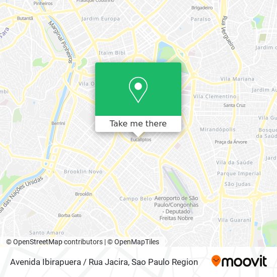 Mapa Avenida Ibirapuera / Rua Jacira