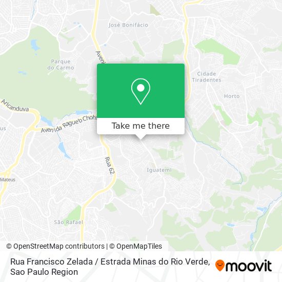 Mapa Rua Francisco Zelada / Estrada Minas do Rio Verde