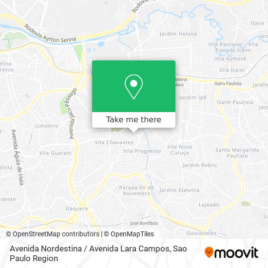 Mapa Avenida Nordestina / Avenida Lara Campos