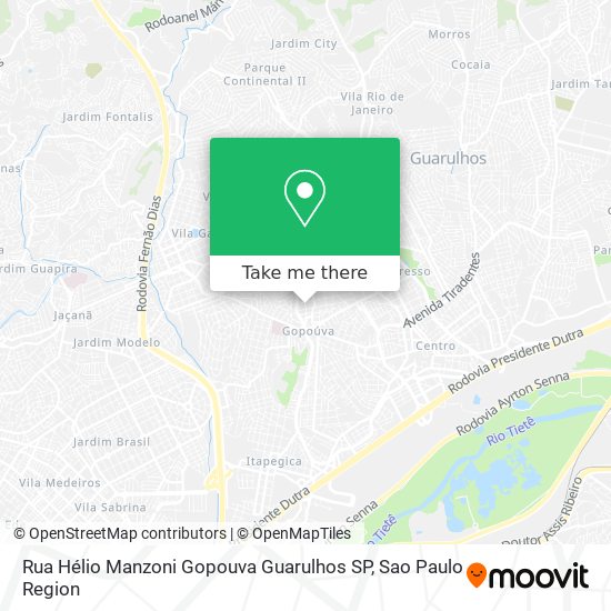 Rua Hélio Manzoni  Gopouva  Guarulhos   SP map