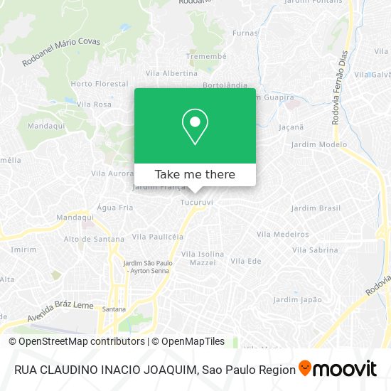 RUA CLAUDINO INACIO JOAQUIM map