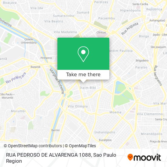 Mapa RUA PEDROSO DE ALVARENGA 1088