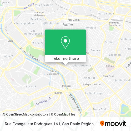 Mapa Rua Evangelista Rodrigues 161