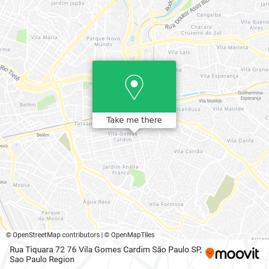 Rua Tiquara  72 76   Vila Gomes Cardim   São Paulo   SP map