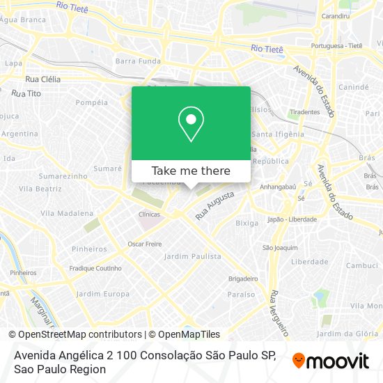 Mapa Avenida Angélica  2 100   Consolação   São Paulo   SP