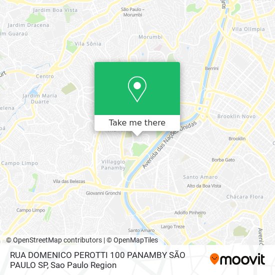 Mapa RUA DOMENICO PEROTTI  100 PANAMBY  SÃO PAULO SP