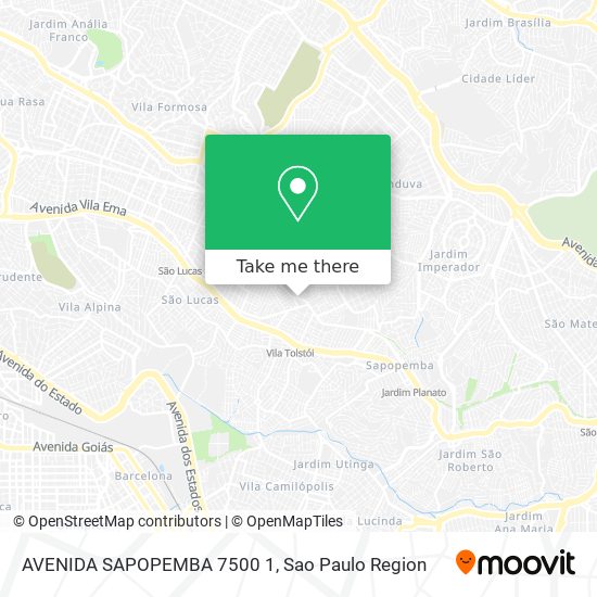 Mapa AVENIDA SAPOPEMBA  7500 1