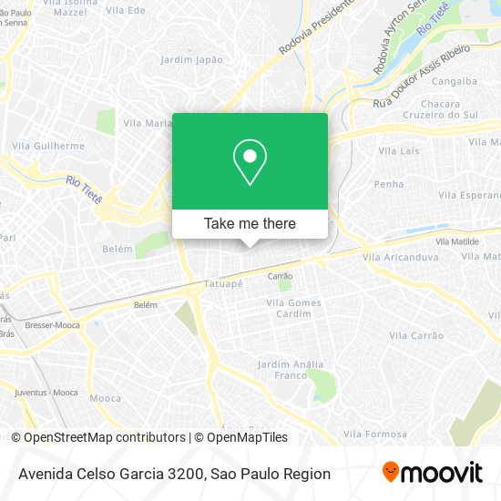 Avenida Celso Garcia 3200 map