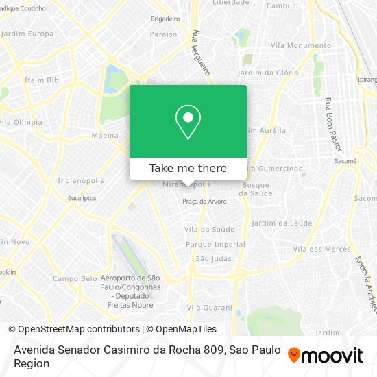 Mapa Avenida Senador Casimiro da Rocha 809