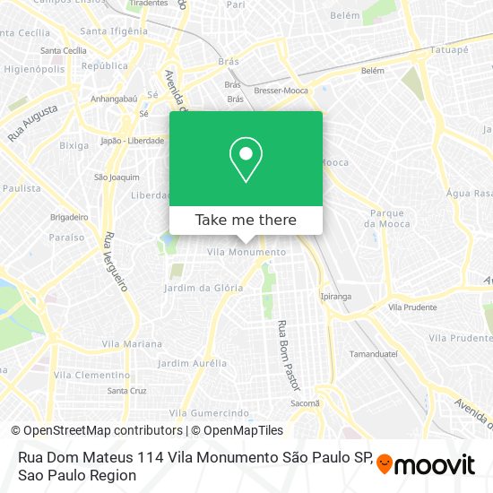 Mapa Rua Dom Mateus  114   Vila Monumento   São Paulo   SP