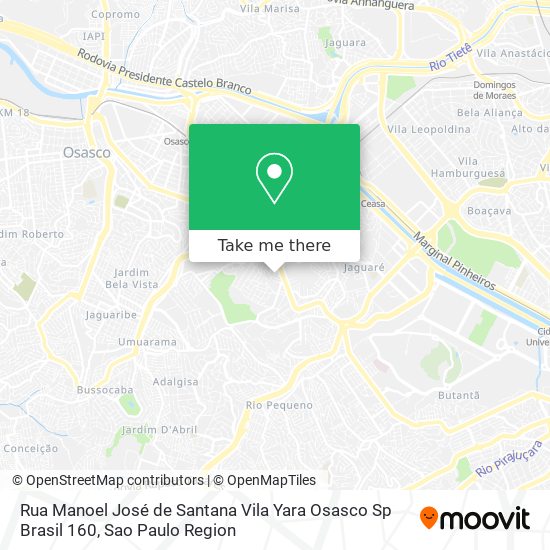 Rua Manoel José de Santana   Vila Yara  Osasco   Sp  Brasil 160 map