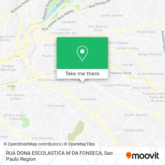 Mapa RUA DONA ESCOLASTICA M  DA FONSECA