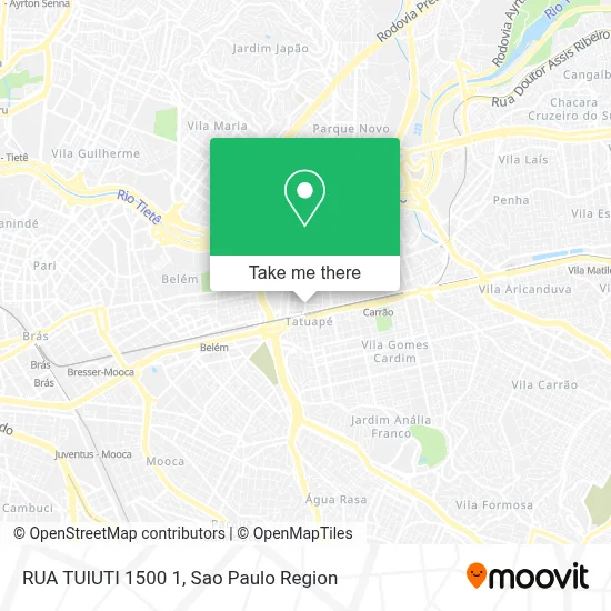 RUA TUIUTI 1500 1 map