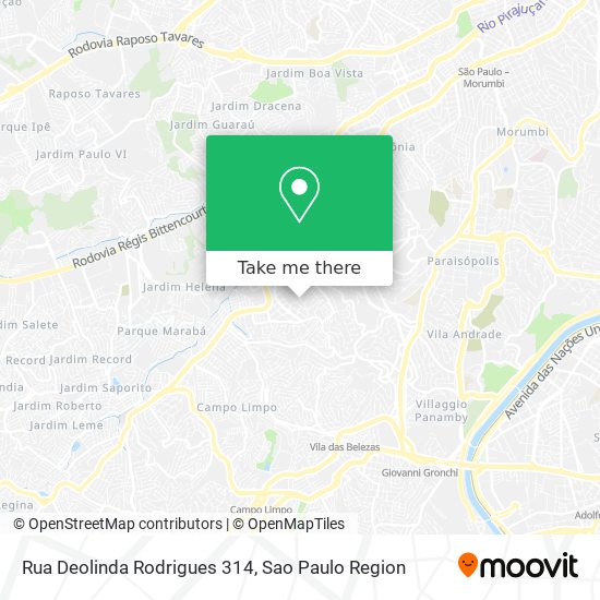 Mapa Rua Deolinda Rodrigues 314