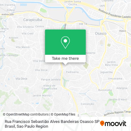 Mapa Rua Francisco Sebastião Alves   Bandeiras  Osasco   SP  Brasil