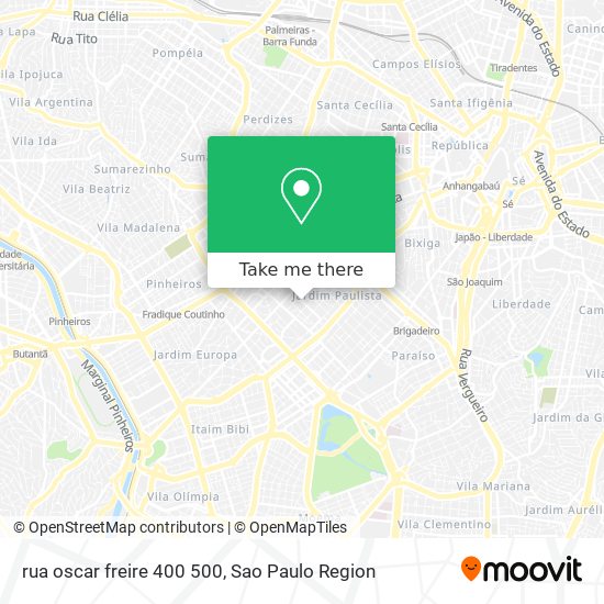 Mapa rua oscar freire 400 500