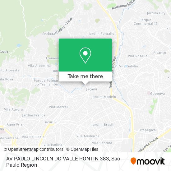 Mapa AV PAULO LINCOLN DO VALLE PONTIN 383